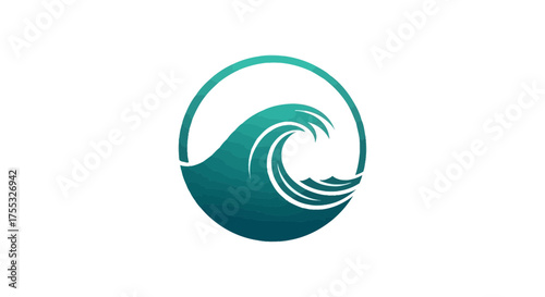 An energetic logo with an ocean teal gradient silhouette of an abstract wave_transparent.svg