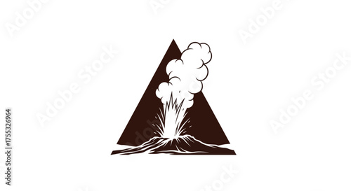 An Energetic Steaming White and Brown Silhouette of a Towering Geyser Eruption_transparent.svg