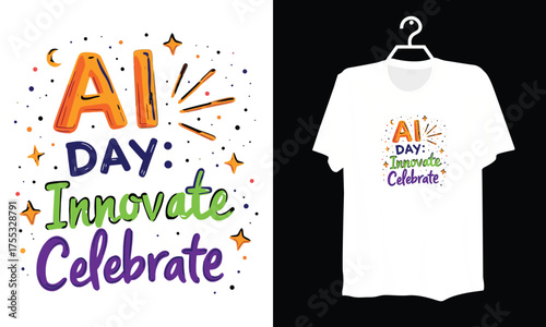 Colorful AI Day Graphic Featuring Innovation and Celebration Themes