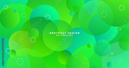 様々な円で組み合わせた緑色の抽象的な背景素材