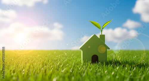 Eco friendly home concept with green energy and sustainable living