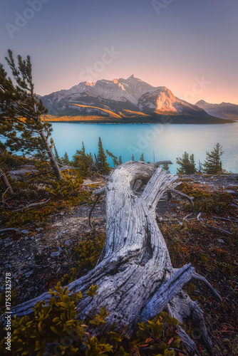 Mountains view with blue water