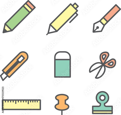 文房具アイコンセット