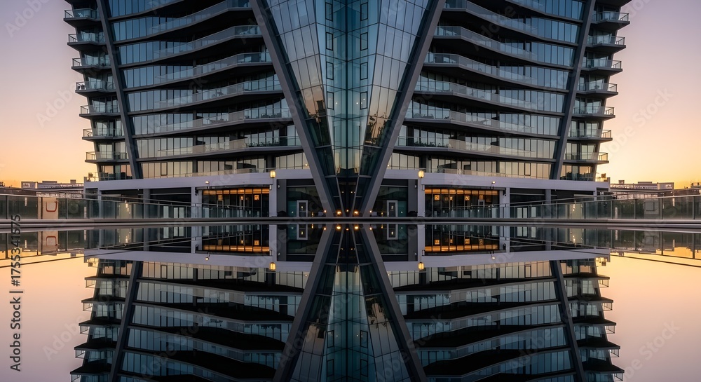 Fototapeta premium building reflection on the water