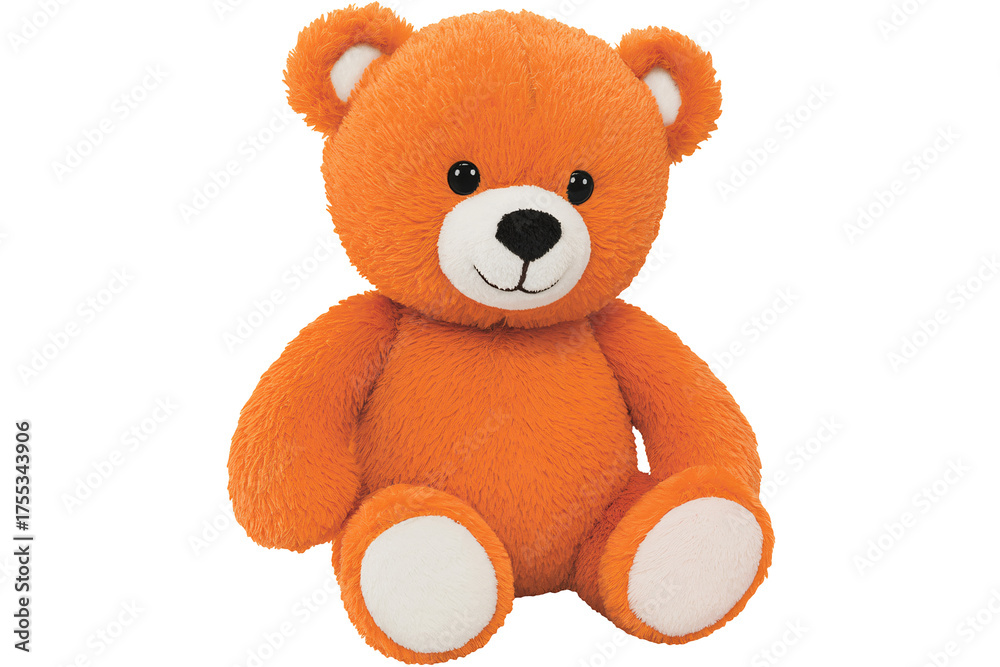 Fototapeta premium Adorable orange teddy bear ready for cuddles, playtime, and childhood fun