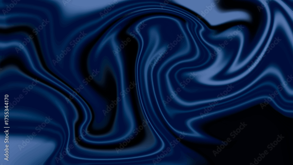 Obraz premium Dark navy blue and black liquid marble abstract background. Elegant, fluid and wavy texture in deep blue tones.