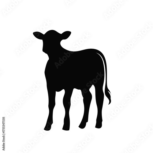 Cow Silhouette — Farm Animal Vector Illustration