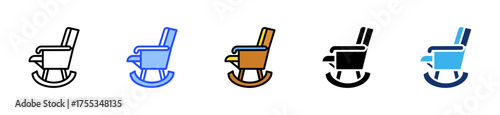 Nursery Chair Icon Collection With Multiple Styles