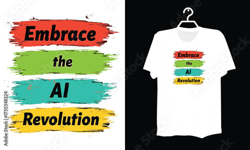 Vibrant AI Revolution Graphic with Colorful Brushstrokes