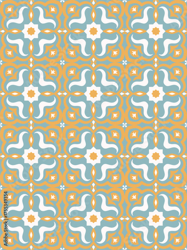Floral damask oreintal seamless pattern warm color.Geometric motif flower ornament hand drawn vector element.Ethnic traditional Indian,Arabian,tribal illustration.For print,fabric,carpet,wrap,decorate