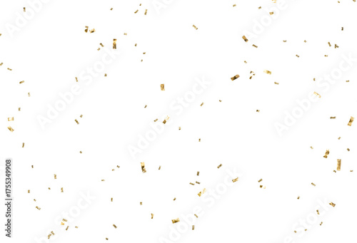 Shimmering gold confetti falling, perfect for celebrations, New Year's Eve, awards ceremonies, adding a touch of luxury, and festive occasions