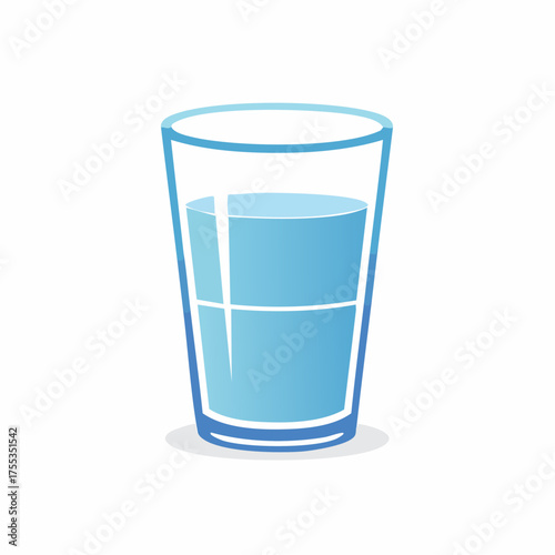 A refreshing glass of water graphic illustration for healthy hydration concept