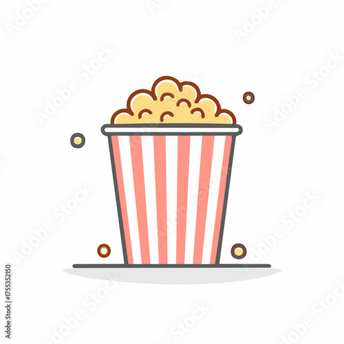 Cute cartoon popcorn bucket illustration suitable for design assets and decoration