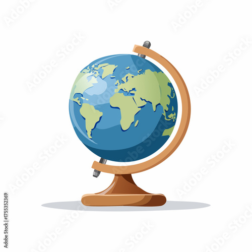 Educational globe illustration depicting continents and oceans for learning purposes