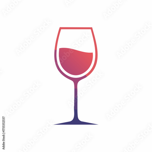 Elegant wine glass illustration with smooth color gradient for sophisticated designs