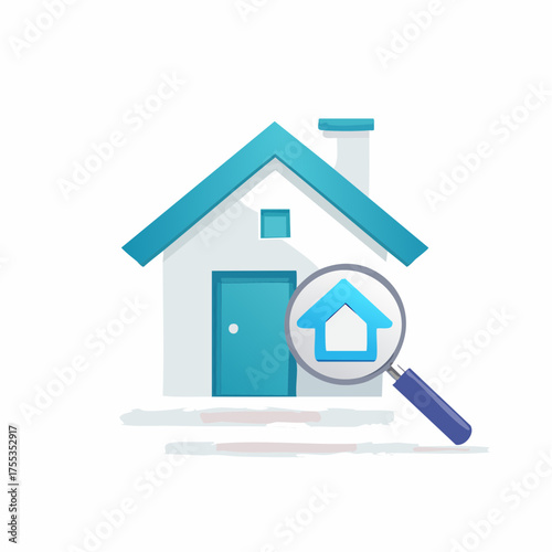 House Hunting: A Simple Vector Illustration for Real Estate and Home Search
