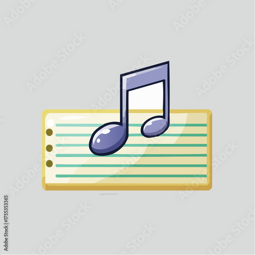 Musical notes on lined paper a simple yet captivating illustration for artistic designs