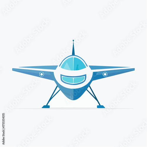 Whimsical blue cartoon spaceship ready for cosmic adventures with a happy face