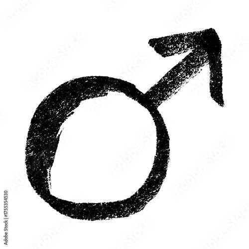 Hand drawn male gender identity sign Symbol used to represent sex and gender