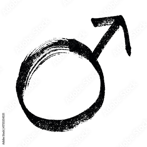 Hand drawn male gender identity sign Symbol used to represent sex and gender