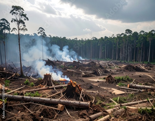 Deforestation and Burning of Forest Land for Agriculture.