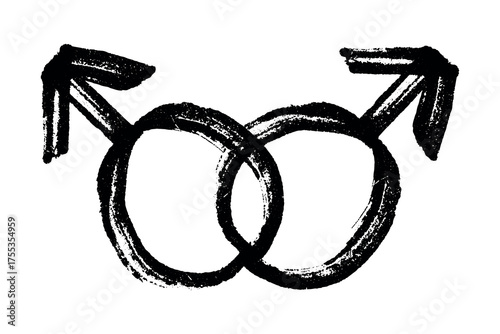 Hand drawn homosexual identity sign Symbol used to represent sex and gender