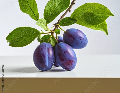 Plum Perfection - A Close-Up of Fresh, Ripe Fruit on a Branch.