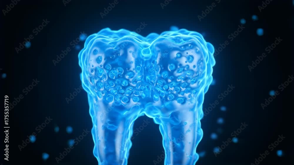 Animated Tooth Cavity Growing in a Blue Style Stock Video | Adobe Stock