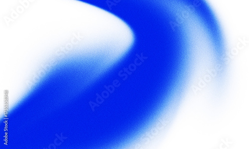 Abstract blue curved gradient grainy texture wave flowing on a white background creating a sense of motion, energy, and minimal modern design concept