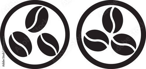 Two oval silhouettes featuring coffee beans