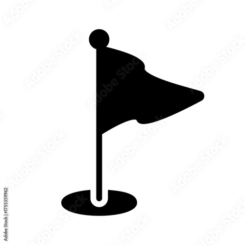 Vector solid black icon for Destination flag