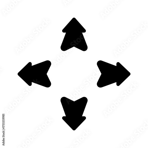 Vector solid black icon for Direction arrow