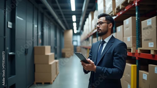 Wallpaper Mural Procurement manager streamlining supply chain Asia operations by negotiating vendor contracts and optimizing lead times in modern logistics center in  Photo Stock  Concept  and empty space on the left Torontodigital.ca