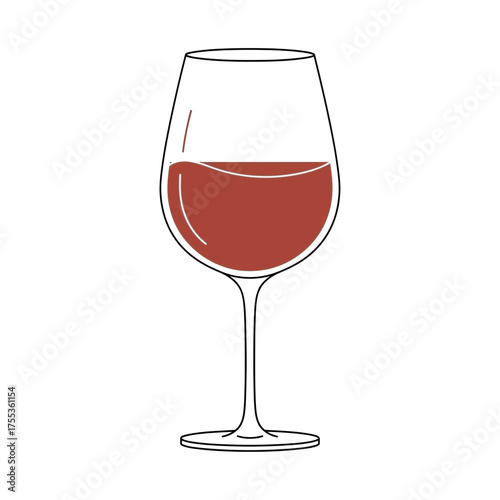 Glass of red wine isolated on white background