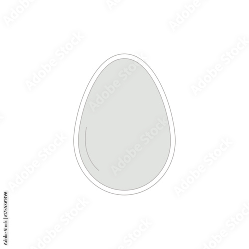Isolated white egg object on white background