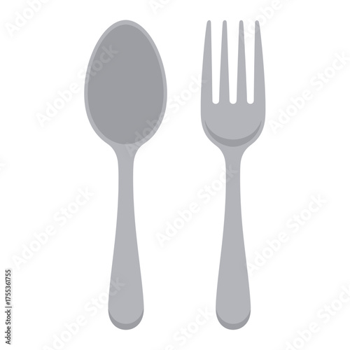 Silverware utensils spoon fork isolated cutlery tableware
