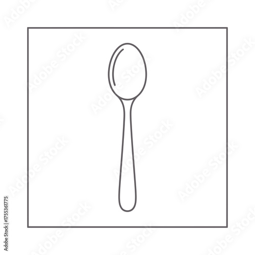 Simple illustration of a silver spoon on white background