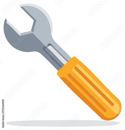 Cartoon wrench tool vector illustration for repair maintenance and engineering projects
