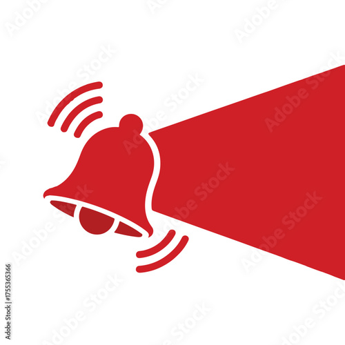 Red Sale Offer Badges Vector  Notification Bell Vector Icon  Alert and Reminder Symbol for App Notification, Message, Alarm, or Marketing Promotion Design  Clean Flat Style Communication Graphic