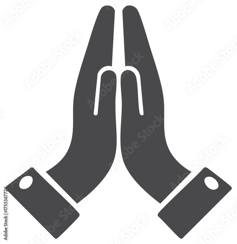 Praying Hands Icon Symbolic Gesture of Hope and Gratitude