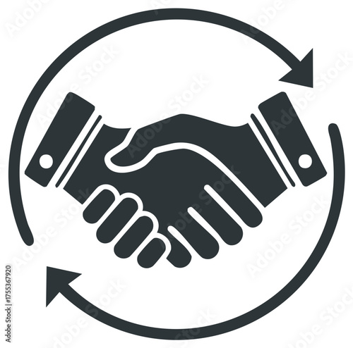 Effective Agreement Handshake Exchange Loop Representing Successful Partnership