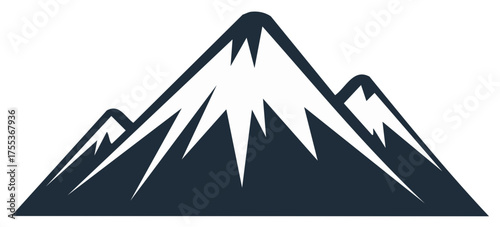 Stylized Mountain Peaks Icon Illustration