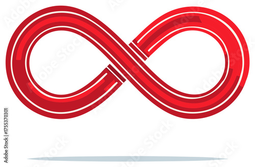 Abstract Red Infinity Symbol Seamless Loop Concept