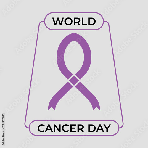 World Cancer Day Purple Ribbon Awareness Badge