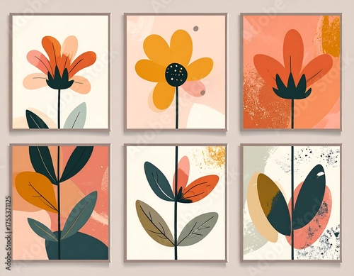 Abstract Floral Art - A Collection of Modern Botanical Illustrations.