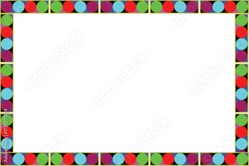 Colorful Christmas holiday border vector illustration design pattern frame with beads and candies