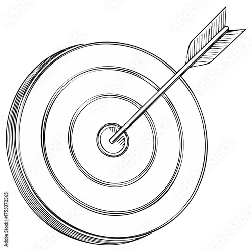 Success Target Achieved with Arrow Hitting Center Illustration Vector
