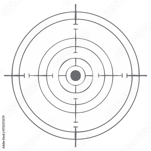 Minimalist Target or Aiming Reticle, Crosshair Icon, Precise Goal Symbol Illustration Design