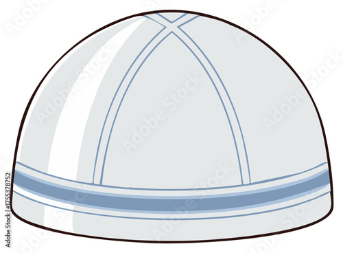 Traditional Kazakh or Kyrgyz Skullcap with Geometric Pattern