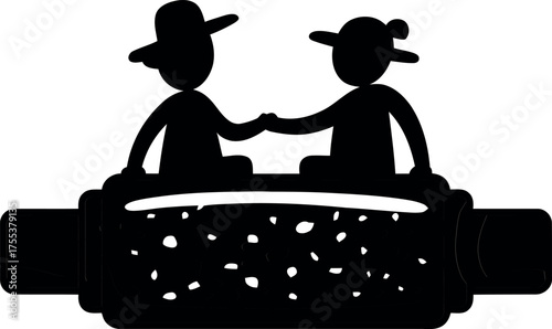 Spring roll pair silhouette background design